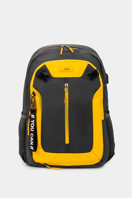 Bolso para hombre tipo tula morral en lona con sistema de malla para casco