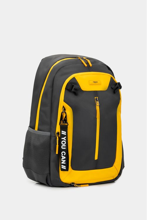 Bolso para hombre tipo tula morral en lona con sistema de malla para casco