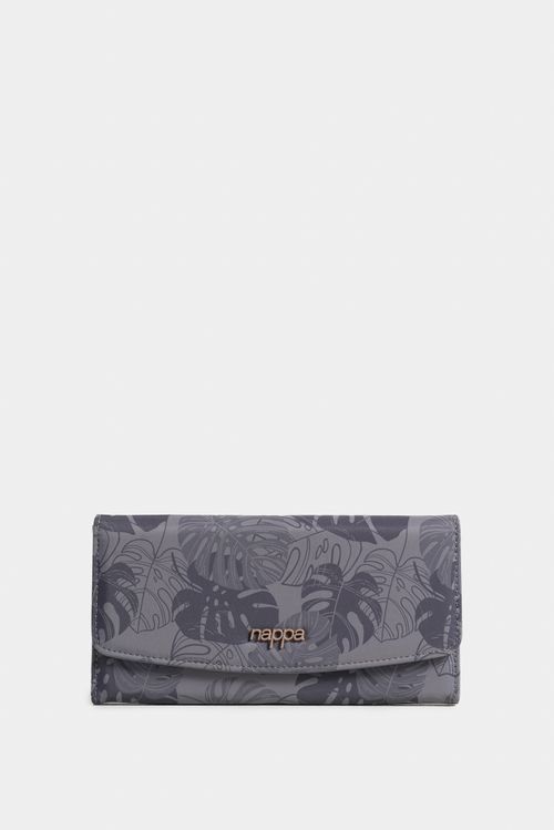 Billetera portachequera Lap Botanical en textil estampado con tapa