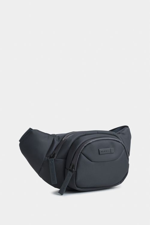 Bolso tipo riñonera para hombre en lona con bolsillo frontal