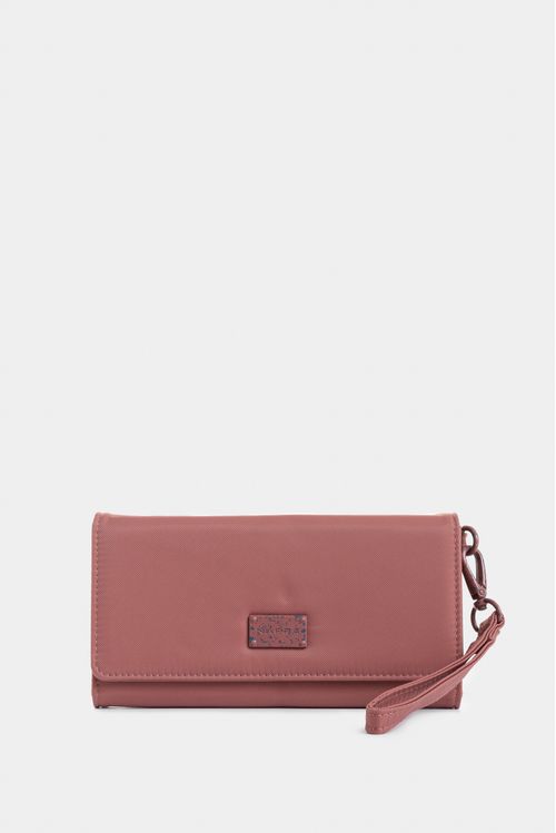 Billetera mediana plegable con tapa y monedero interno