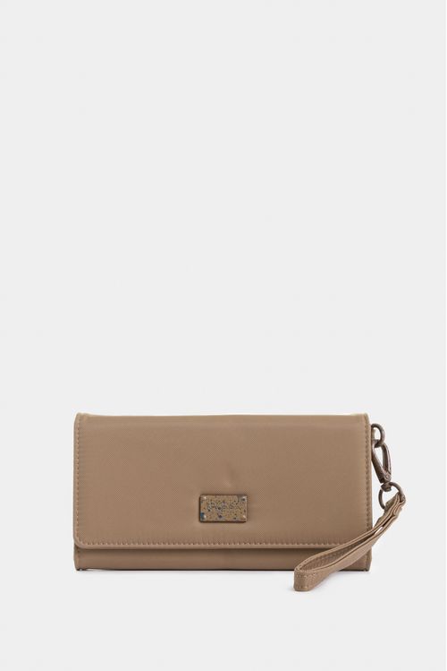 Billetera mediana plegable con tapa y monedero interno