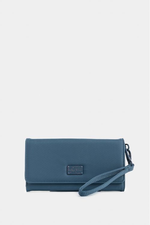 Billetera mediana plegable con tapa y monedero interno